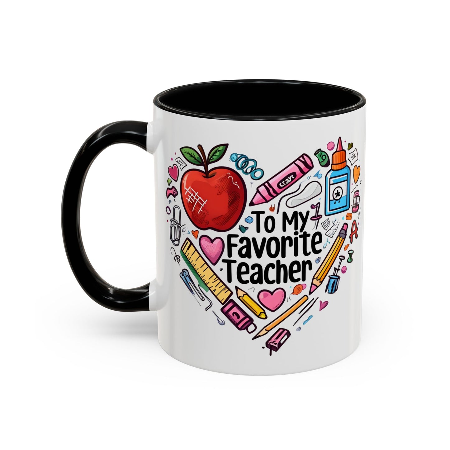 Favorite Teacher Heart Coffee Mug gift for teachers 11 15oz Accent Drinkware teacher Mug