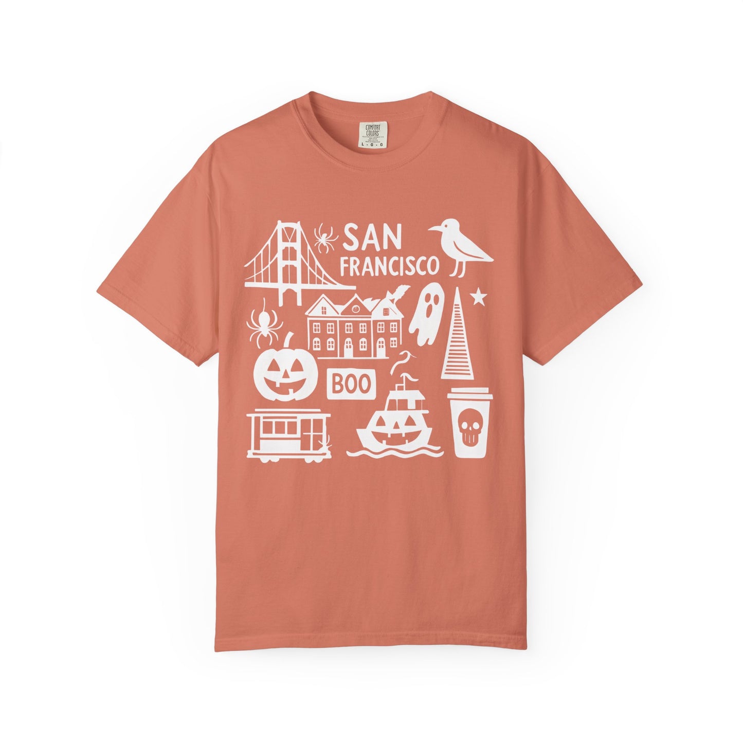San Francisco Halloween T-Shirt, Unisex Tee, SF Landmarks Graphic Shirt, Holiday Top, Trick or Treat Apparel