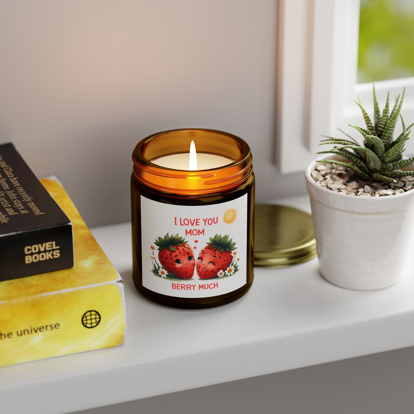 Strawberry Scented Candles, I Love You Mom, Mother's Day Gift, Relaxing Aromatherapy, Home Decor, Gift for Her