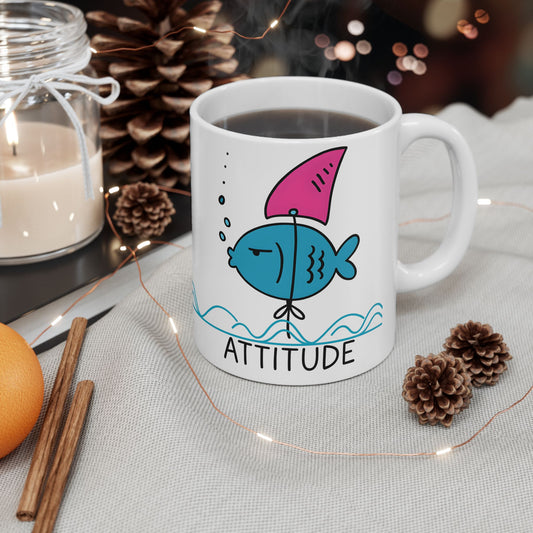 Attitude Funny Whimsical Fish Ceramic Mug - Perfect Gift for Fish Lovers, Funny Coffee Mug for Home, Beach Decor, Ocean-Themed Kitchenware, Unique [...]