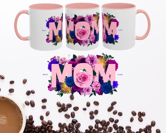Floral Mom Mug, Mother's Day Gift, Birthday Present, Coffee Lover's Cup, Home Decor, Thank You Mug