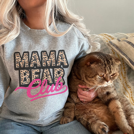 Mama Bear Club Sweatshirt, Cozy Crewneck for Mom, Perfect Gift for Mother's Day, Family Gatherings, Casual Fashion - Unisex Sweatshirt, Gift