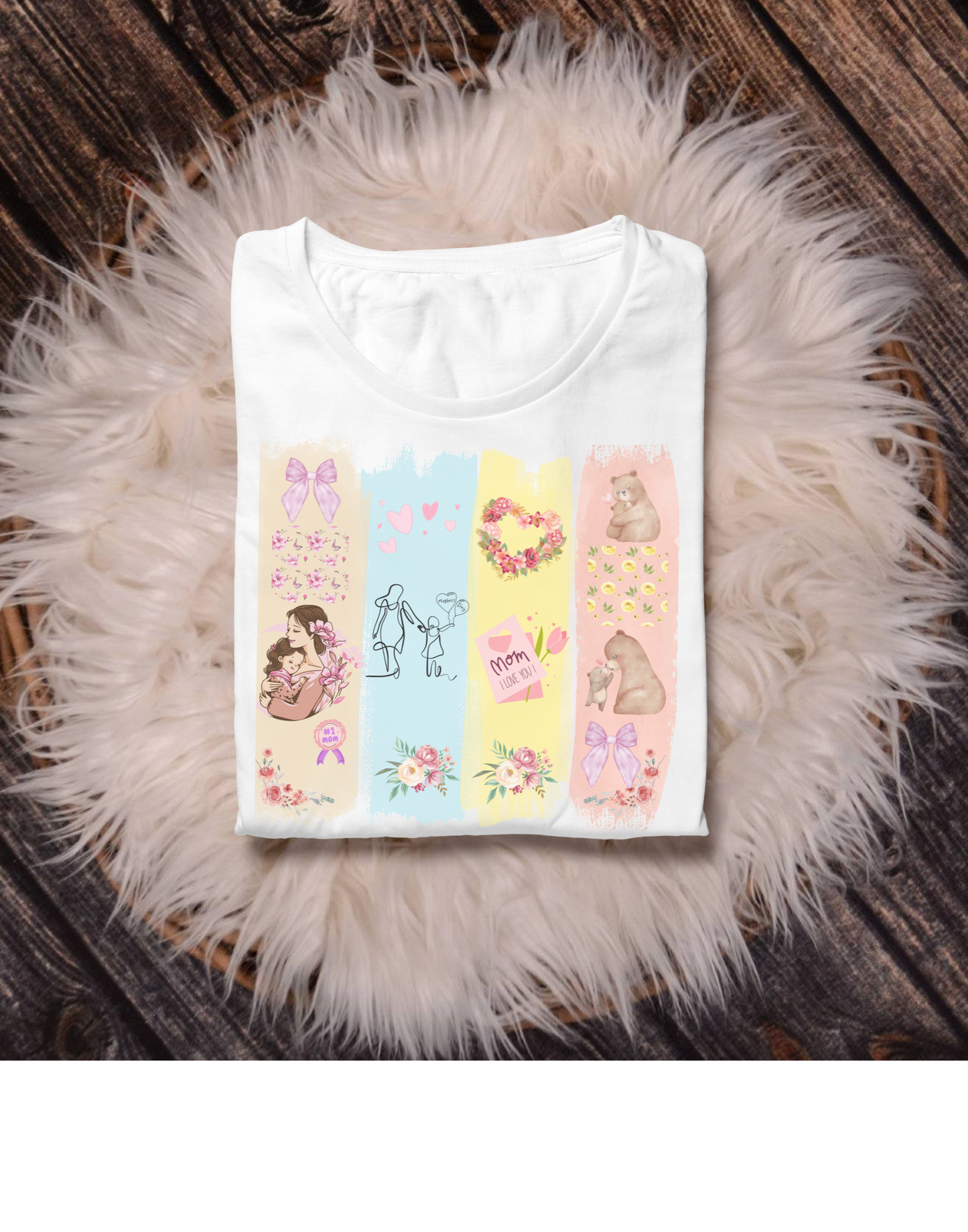 Mothers Day Brush Stroke T-Shirt, doodles themed for mothers perfect gift for moms