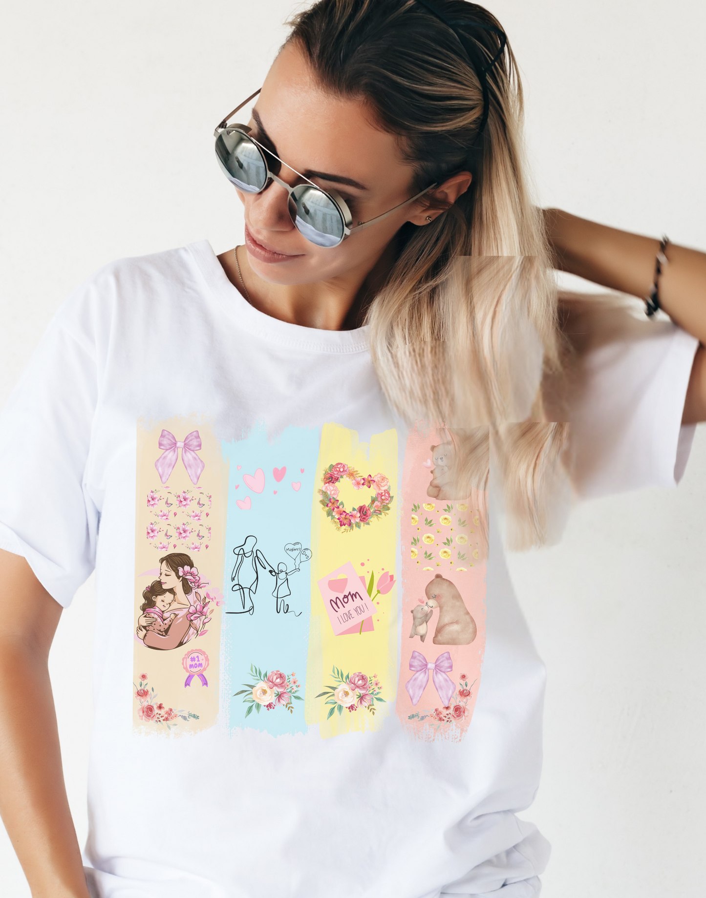 Mothers Day Brush Stroke T-Shirt, doodles themed for mothers perfect gift for moms