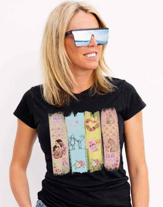 Mothers Day Brush Stroke T-Shirt, doodles themed for mothers perfect gift for moms
