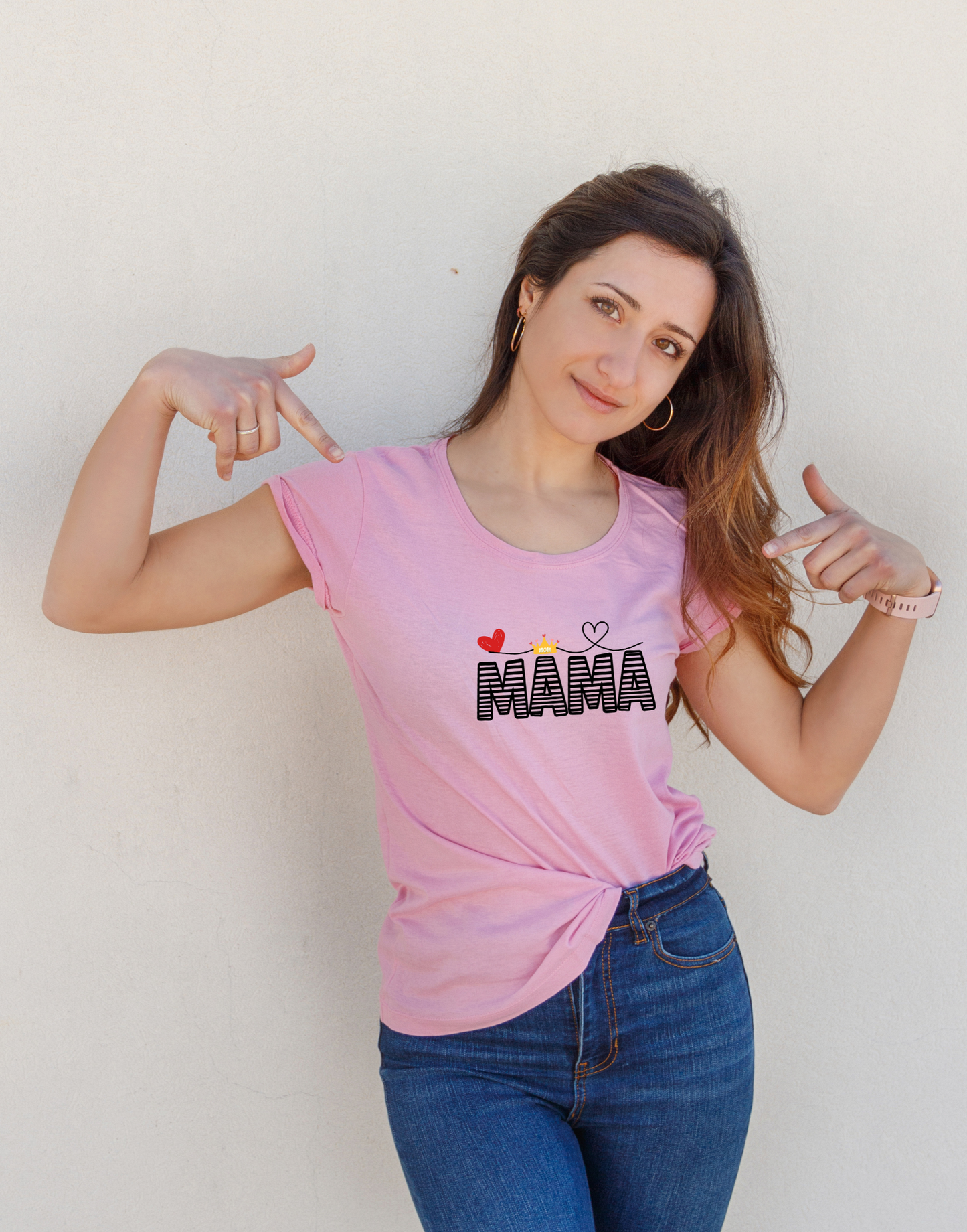 MAMA T-shirt with Red Heart and Gold Crown, Mother's Day Gift, Mom Tee, Unisex Tee, Garment-Dyed Shirt, Family Shirt