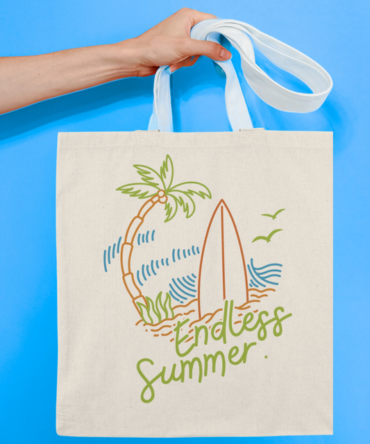 Endless Summer Tote Bag, Beach Bag, Eco-Friendly Shopping Tote, Travel Organizer, Gift for Surf Lovers, Summer Essentials