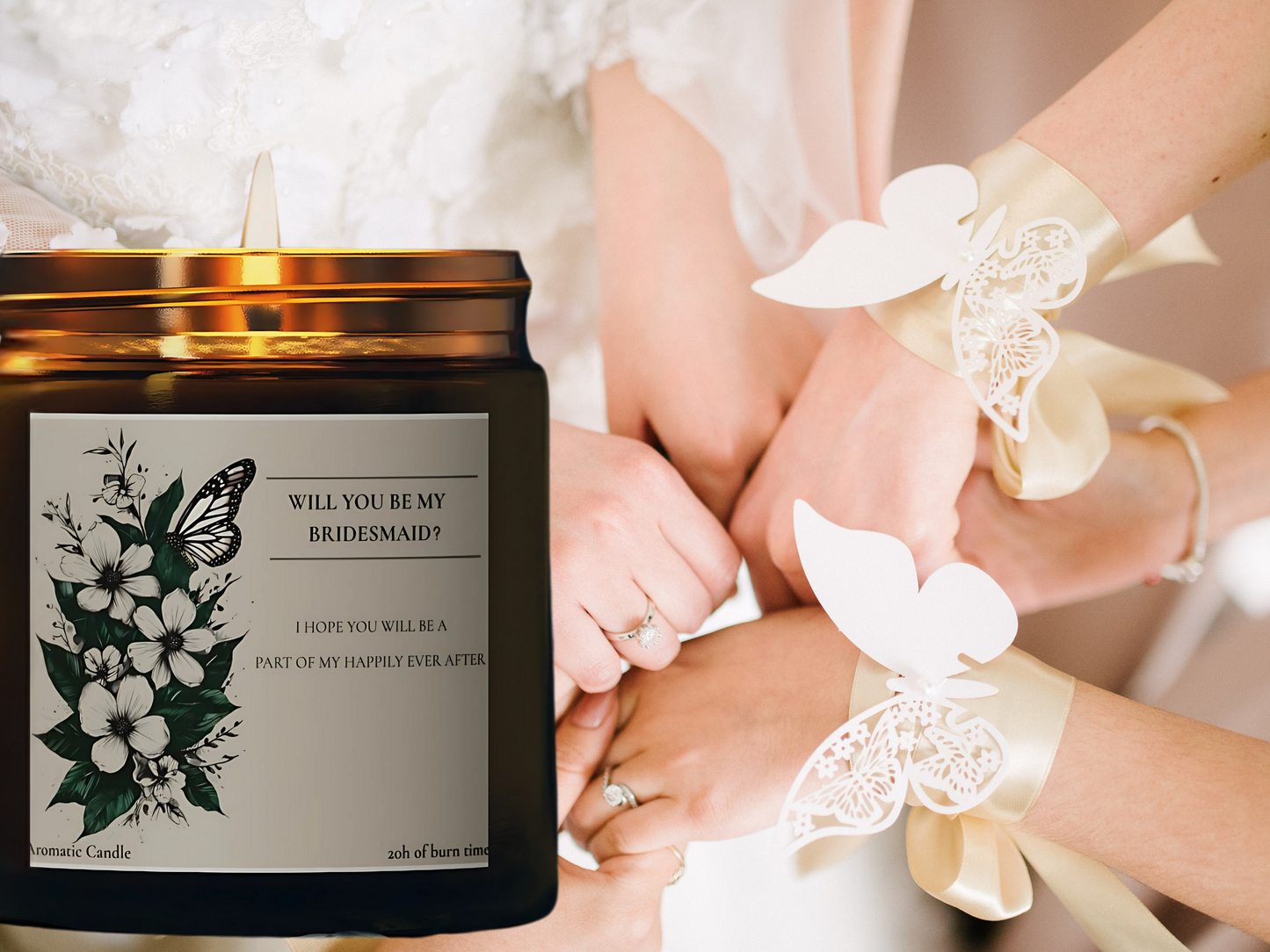 Bridesmaid Candle Gift Scented Candles, Coconut Apricot Wax, Wedding Party, Maid of Honor Proposal, Bridal Shower Decor, Will You Be My