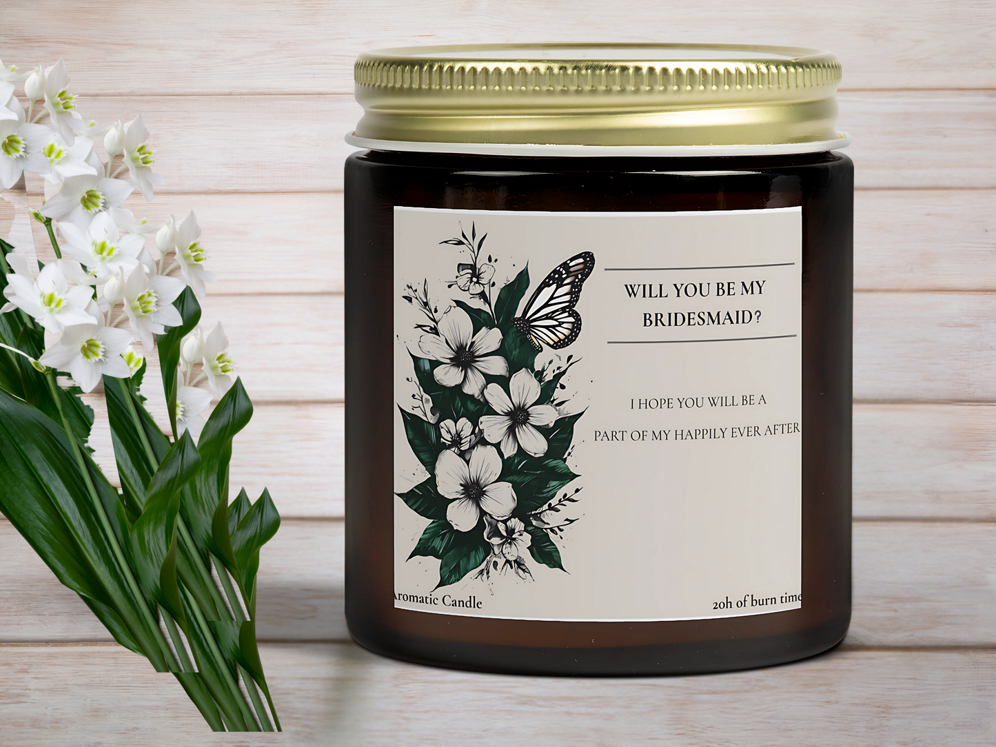 Bridesmaid Candle Gift Scented Candles, Coconut Apricot Wax, Wedding Party, Maid of Honor Proposal, Bridal Shower Decor, Will You Be My
