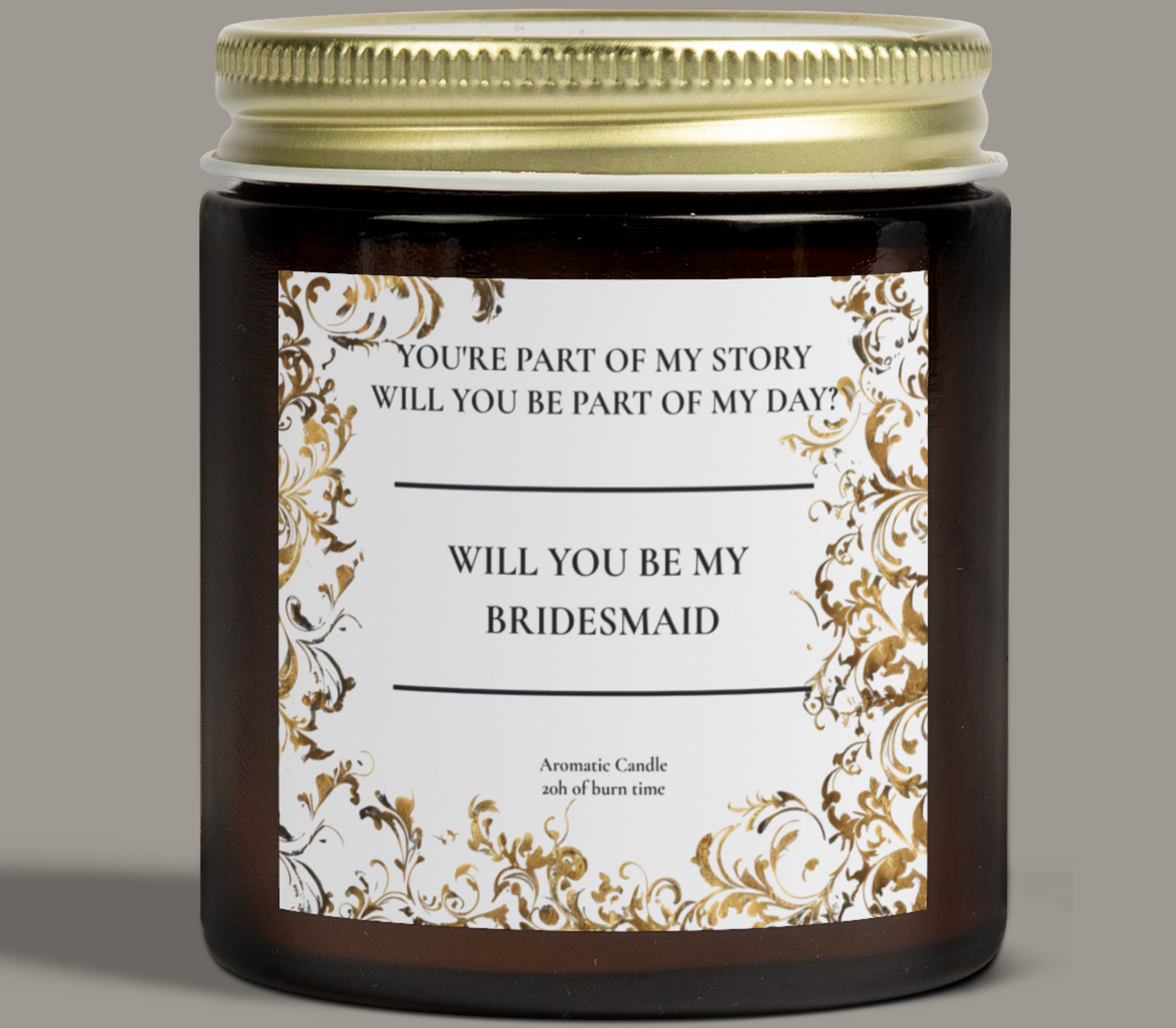Bridesmaid Candle, Coconut Apricot Wax, You're Part of My Story, Wedding Day Gift, Bridal Party Favor, Scented Candle for Bridesmaids,