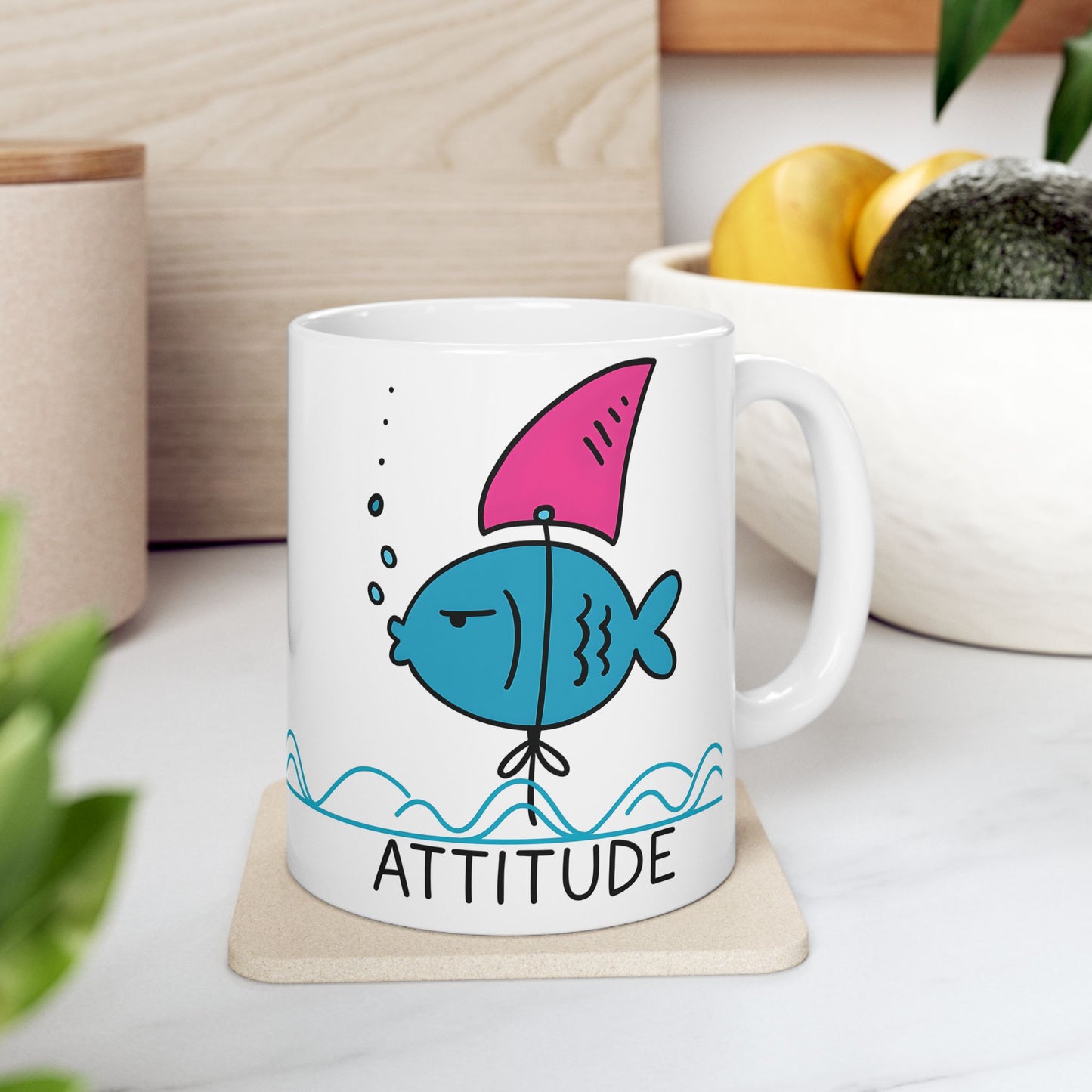 Attitude Funny Whimsical Fish Ceramic Mug - Perfect Gift for Fish Lovers, Funny Coffee Mug for Home, Beach Decor, Ocean-Themed Kitchenware, Unique [...]