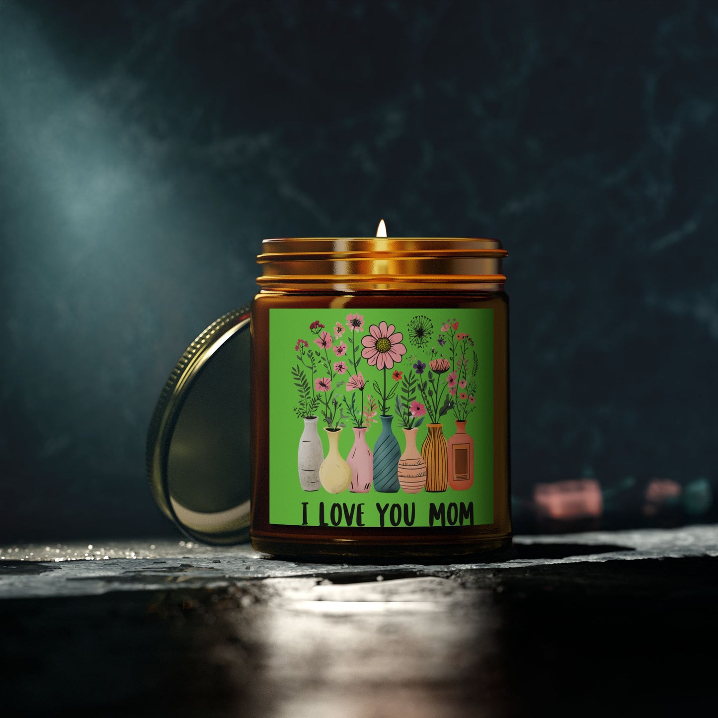 I Love You Mom Scented Candle, Gift for Mom, Aromatic Candle, Home Decor, Relaxation, Mother's Day Gift, Candle Gift Set