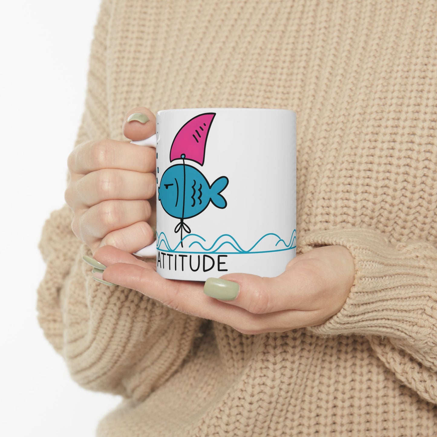 Attitude Funny Whimsical Fish Ceramic Mug - Perfect Gift for Fish Lovers, Funny Coffee Mug for Home, Beach Decor, Ocean-Themed Kitchenware, Unique [...]
