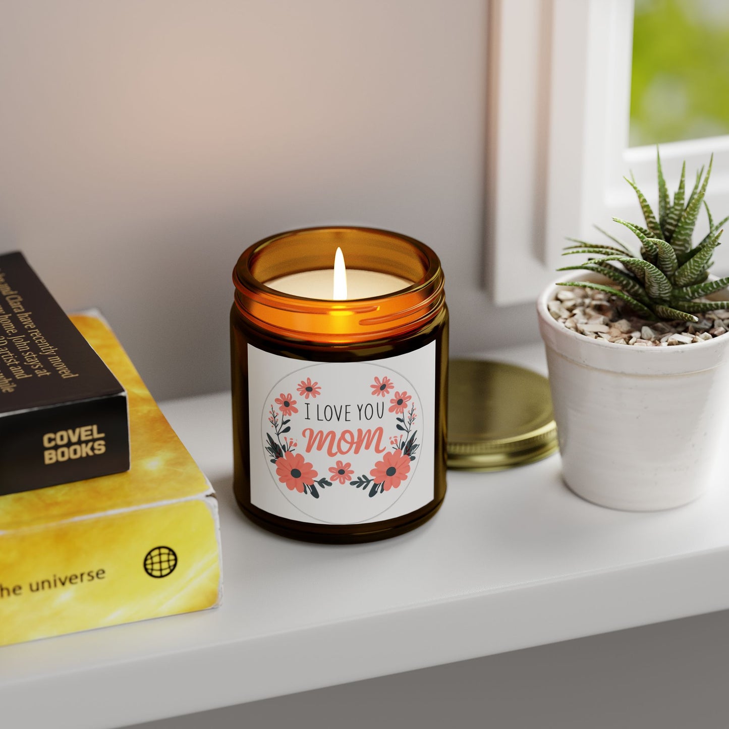 I Love You Mom Scented Candles - Perfect Gift for Mother's Day, Birthday, Relaxation, Home Decor, Floral Aroma, Personal Touch