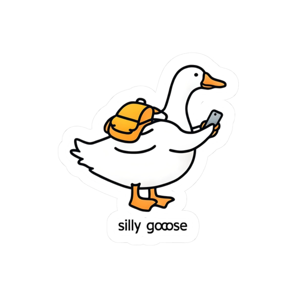 Funny Goose Kiss-Cut Stickers, Animal Lover Sticker, Silly Goose Laptop Decal, Cute Backpack Sticker, Phone Sticker
