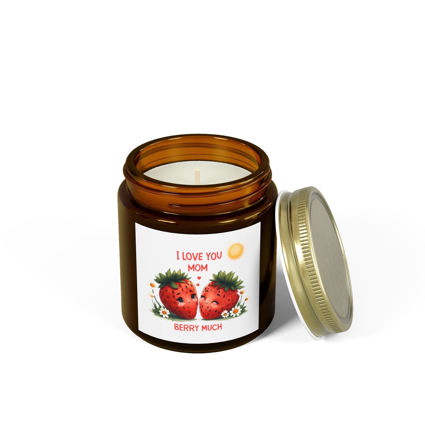 Strawberry Scented Candles, I Love You Mom, Mother's Day Gift, Relaxing Aromatherapy, Home Decor, Gift for Her