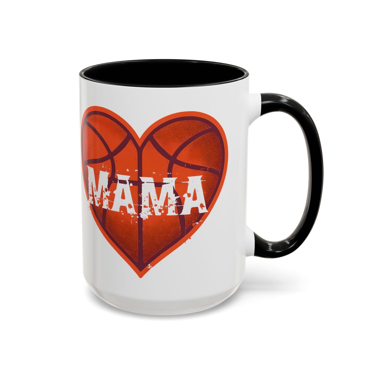 Basketball Mama Coffee Mug | Gift for Sports Moms, Basketball Lovers, Mother's Day, Personalized Mug, Heart Design