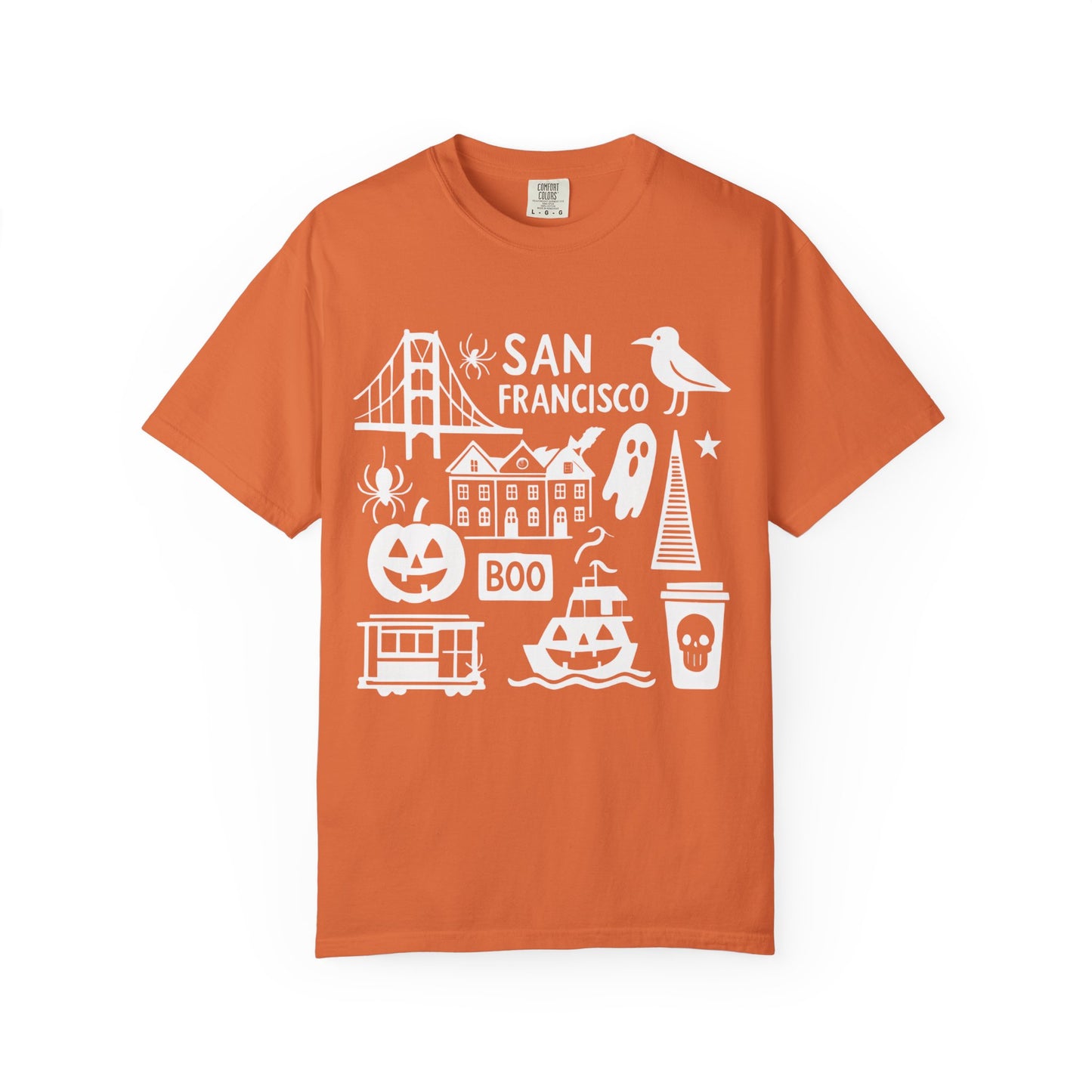 San Francisco Halloween T-Shirt, Unisex Tee, SF Landmarks Graphic Shirt, Holiday Top, Trick or Treat Apparel