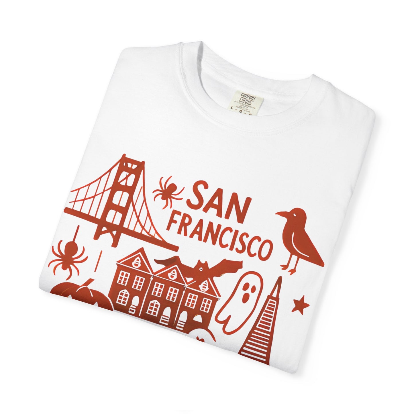 San Francisco Halloween T-Shirt, Unisex Tee, SF Landmarks Graphic Shirt, Holiday Top, Trick or Treat Apparel