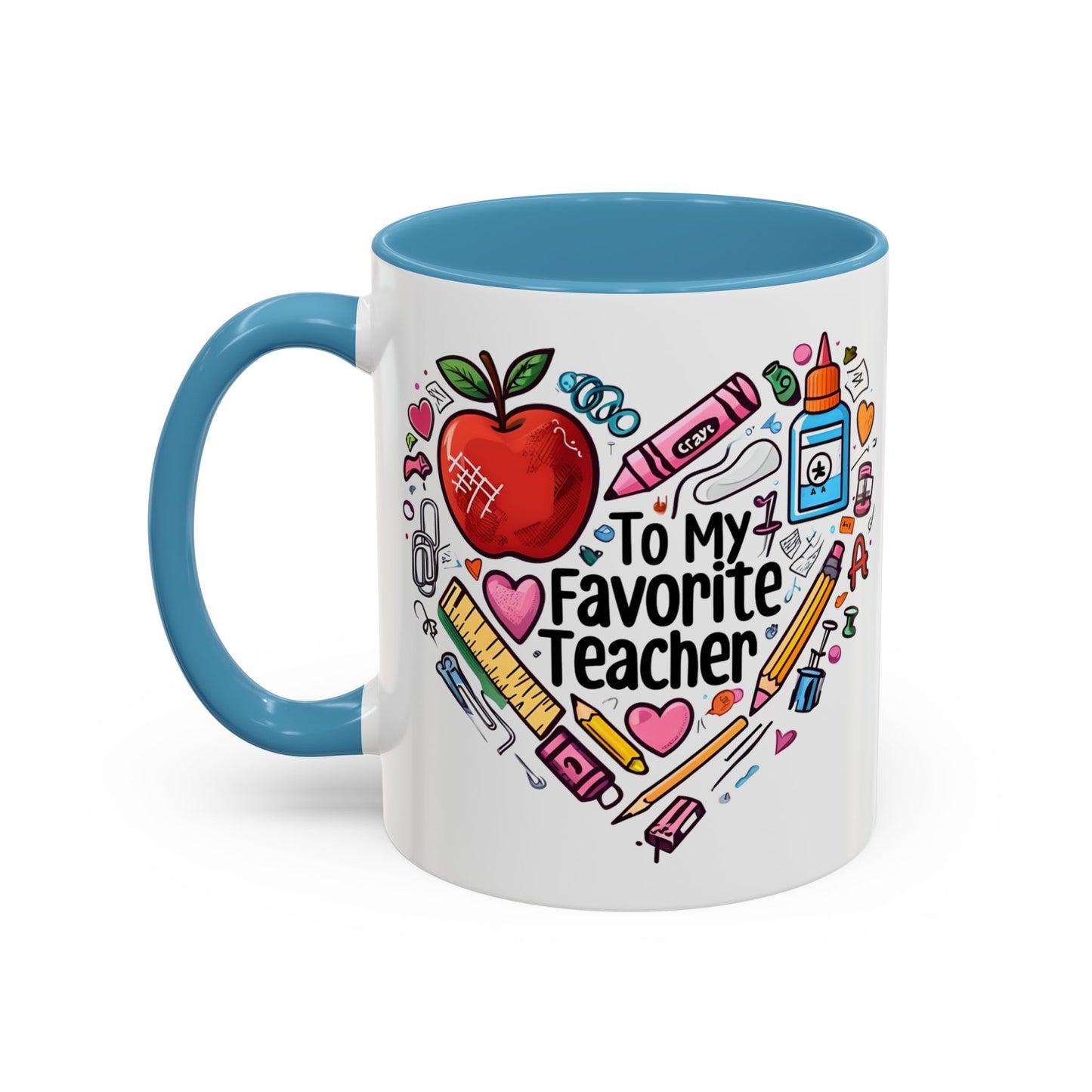 Favorite Teacher Heart Coffee Mug gift for teachers 11 15oz Accent Drinkware teacher Mug