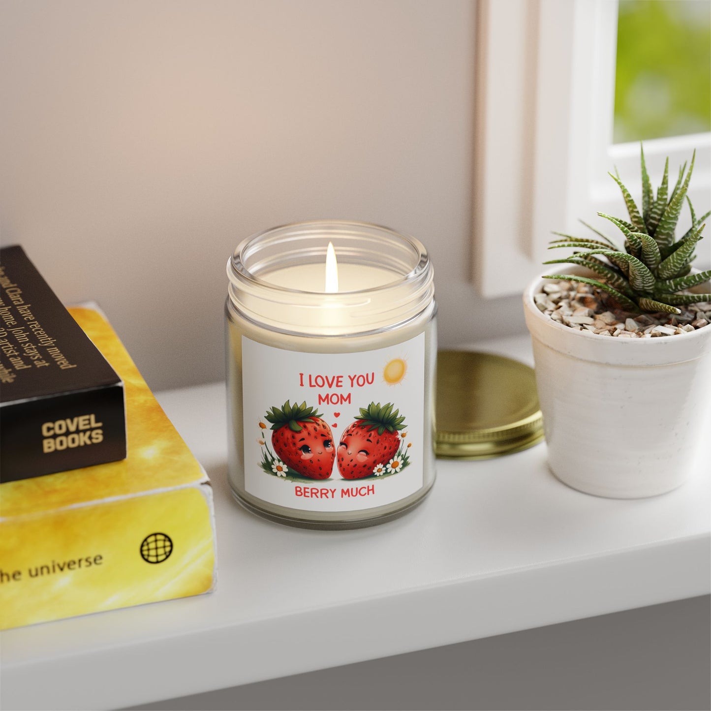 Strawberry Scented Candles, I Love You Mom, Mother's Day Gift, Relaxing Aromatherapy, Home Decor, Gift for Her