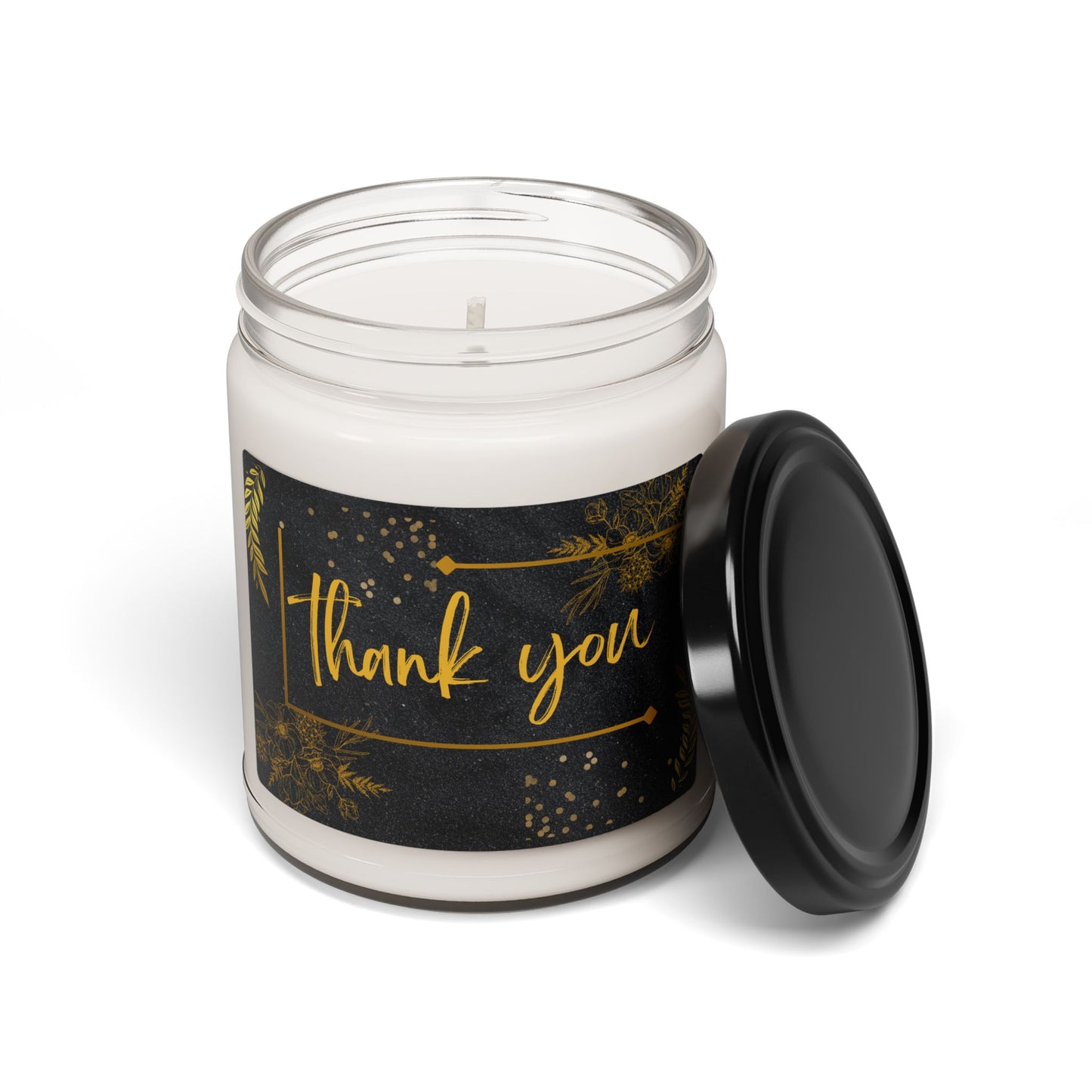 Thank You Scented Soy Candle, Black and Gold, Gift for Her, Home Decor, Relaxation Candle, Holiday Candle