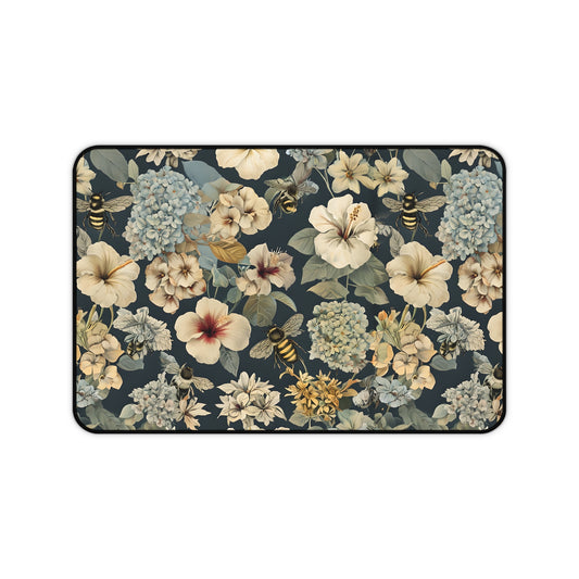 Floral Desk Mat, Elegant Office Decor, Personalized Deskpad, Background for Zoom Calls, Gift for Nature Lovers