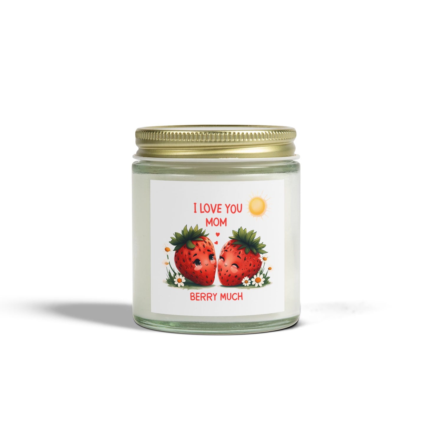 Strawberry Scented Candles, I Love You Mom, Mother's Day Gift, Relaxing Aromatherapy, Home Decor, Gift for Her