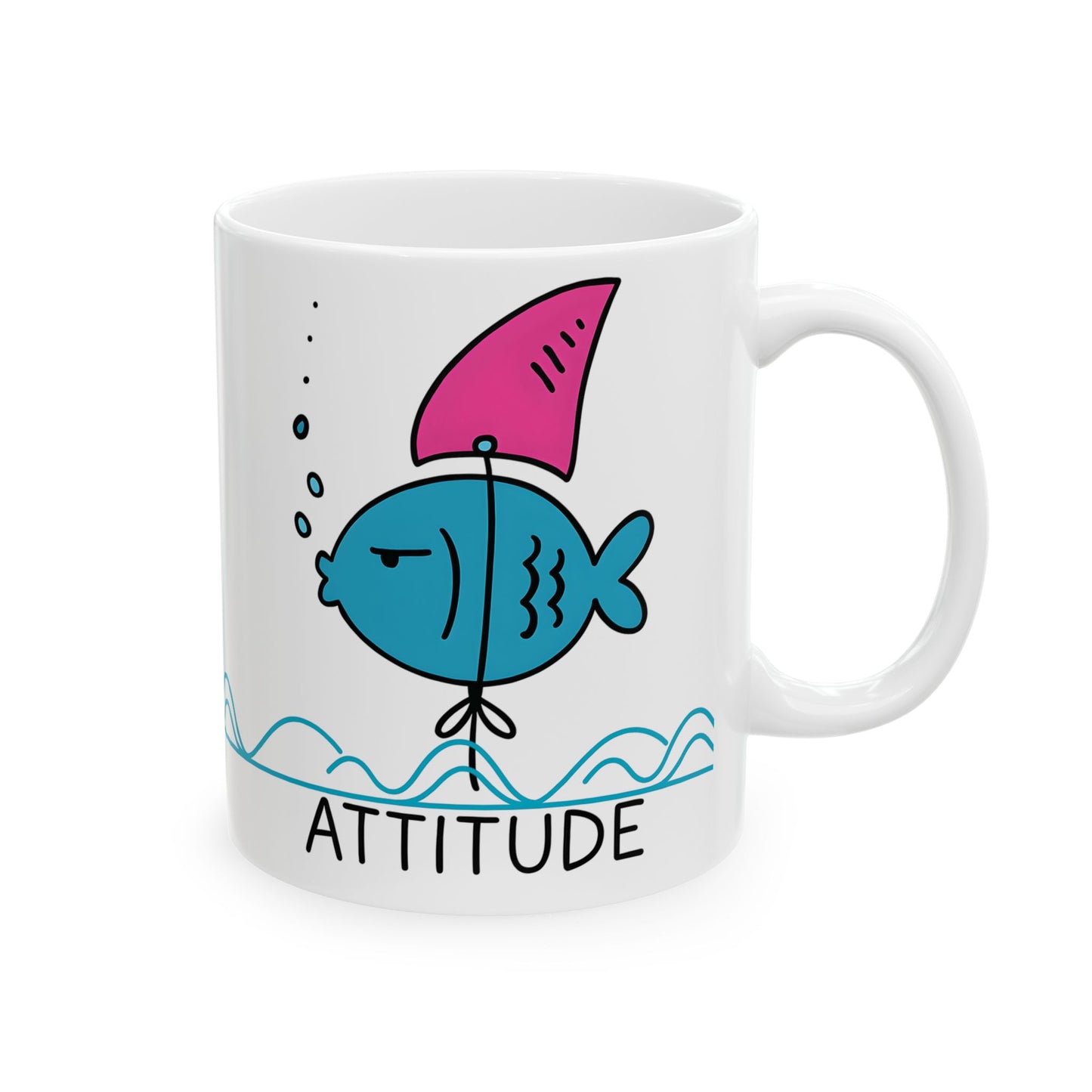 Attitude Funny Whimsical Fish Ceramic Mug - Perfect Gift for Fish Lovers, Funny Coffee Mug for Home, Beach Decor, Ocean-Themed Kitchenware, Unique [...]