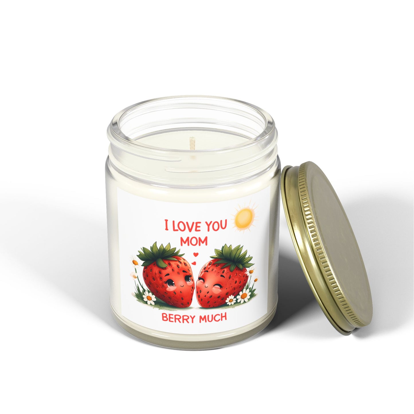 Strawberry Scented Candles, I Love You Mom, Mother's Day Gift, Relaxing Aromatherapy, Home Decor, Gift for Her