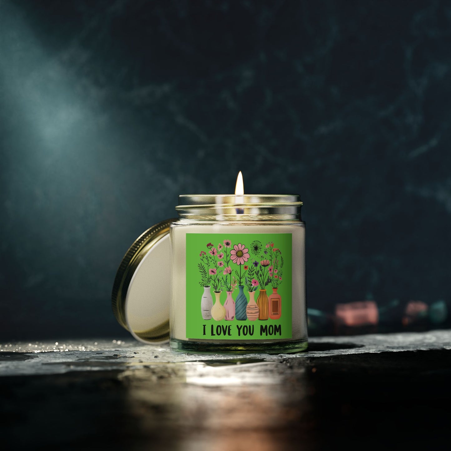 I Love You Mom Scented Candle, Gift for Mom, Aromatic Candle, Home Decor, Relaxation, Mother's Day Gift, Candle Gift Set