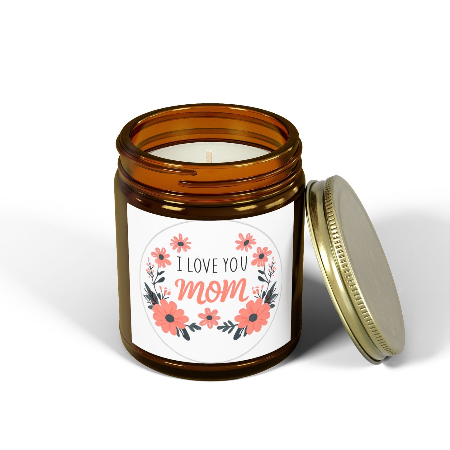 I Love You Mom Scented Candles - Perfect Gift for Mother's Day, Birthday, Relaxation, Home Decor, Floral Aroma, Personal Touch