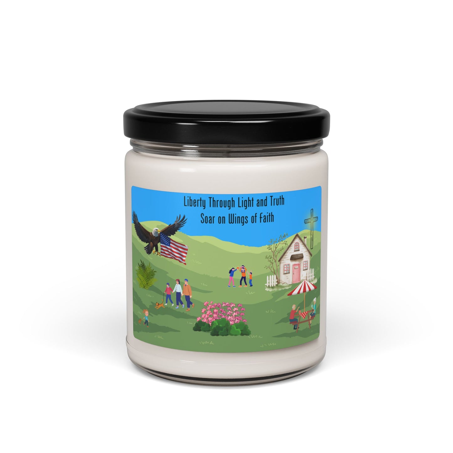 American themed Candle, Quote 'Soar on Wings of Faith Liberty Through Light and Truth', Hand Poured Candle, Home Decor, Aromatherapy