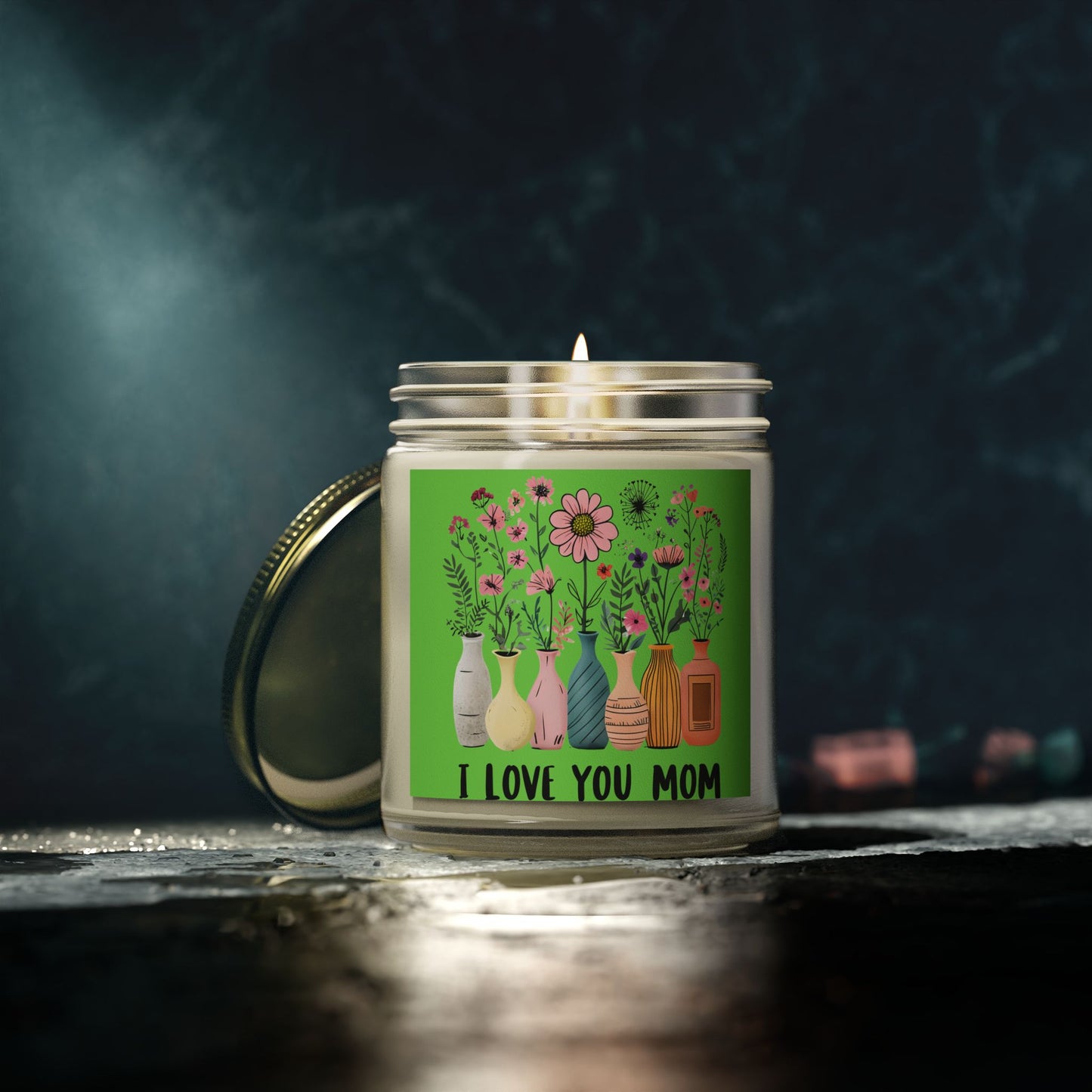 I Love You Mom Scented Candle, Gift for Mom, Aromatic Candle, Home Decor, Relaxation, Mother's Day Gift, Candle Gift Set
