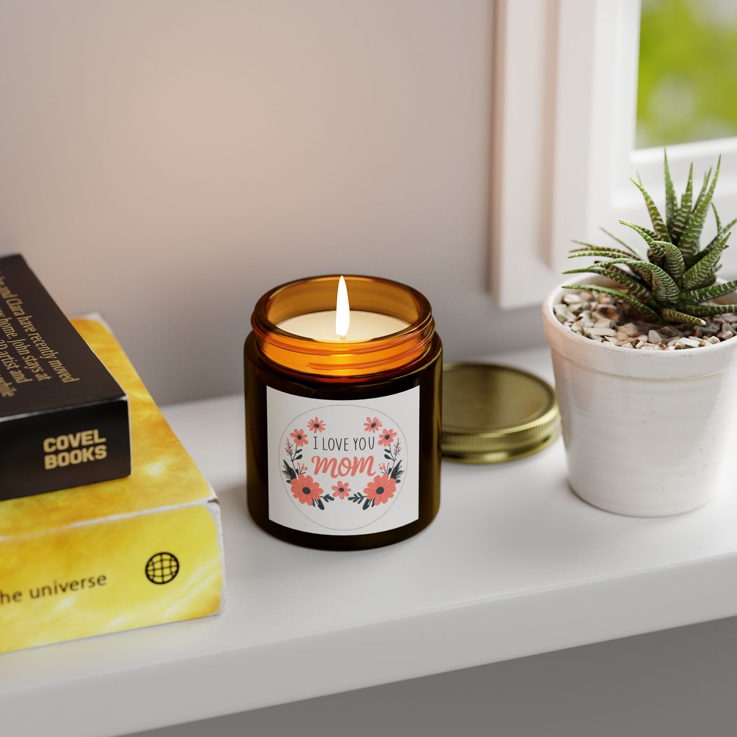 I Love You Mom Scented Candles - Perfect Gift for Mother's Day, Birthday, Relaxation, Home Decor, Floral Aroma, Personal Touch