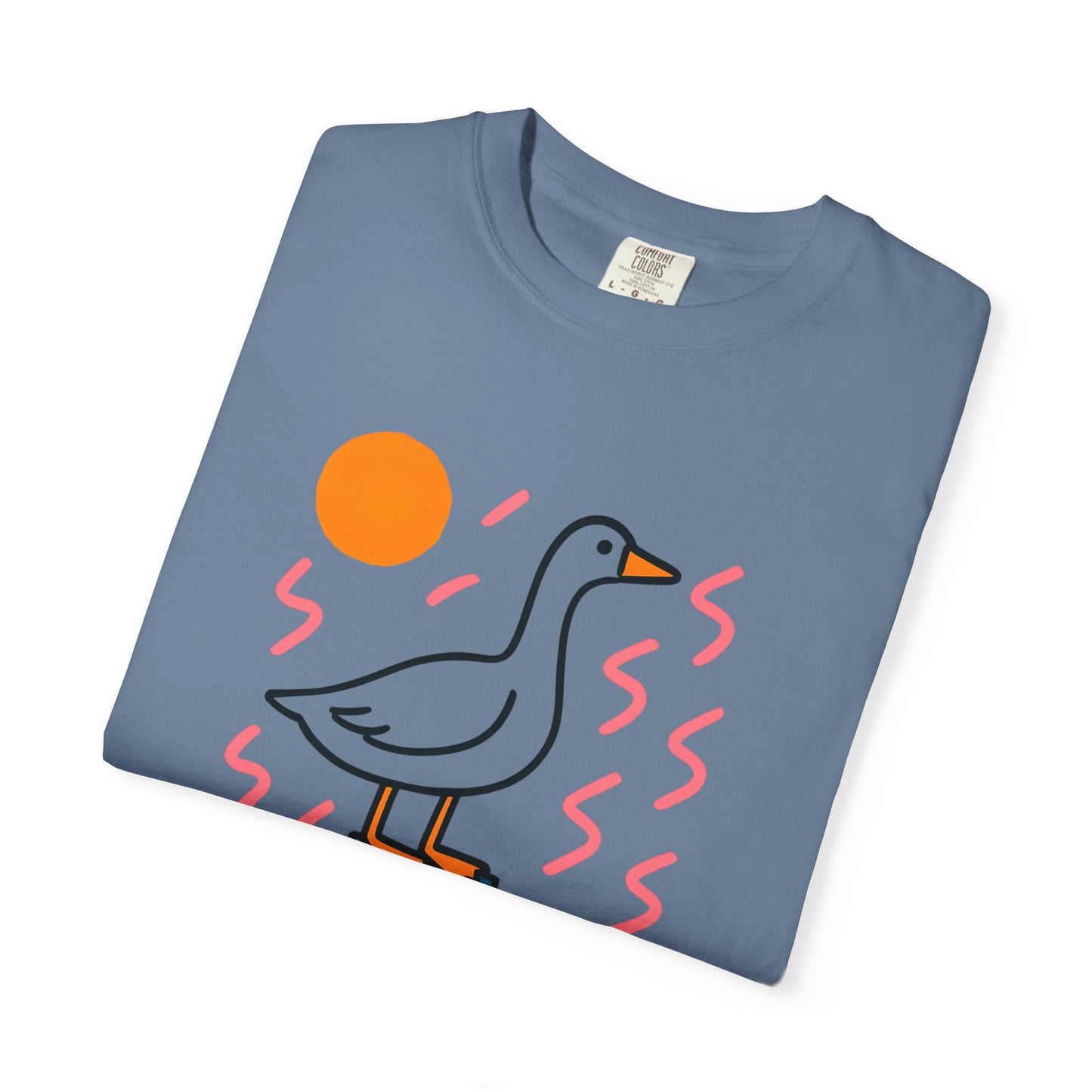Fun Colors Loose Goose Unisex Garment-Dyed T-shirt, Funny Animal Tee, Casual Top, Vibrant Geese Shirt, Colorful Bird Apparel