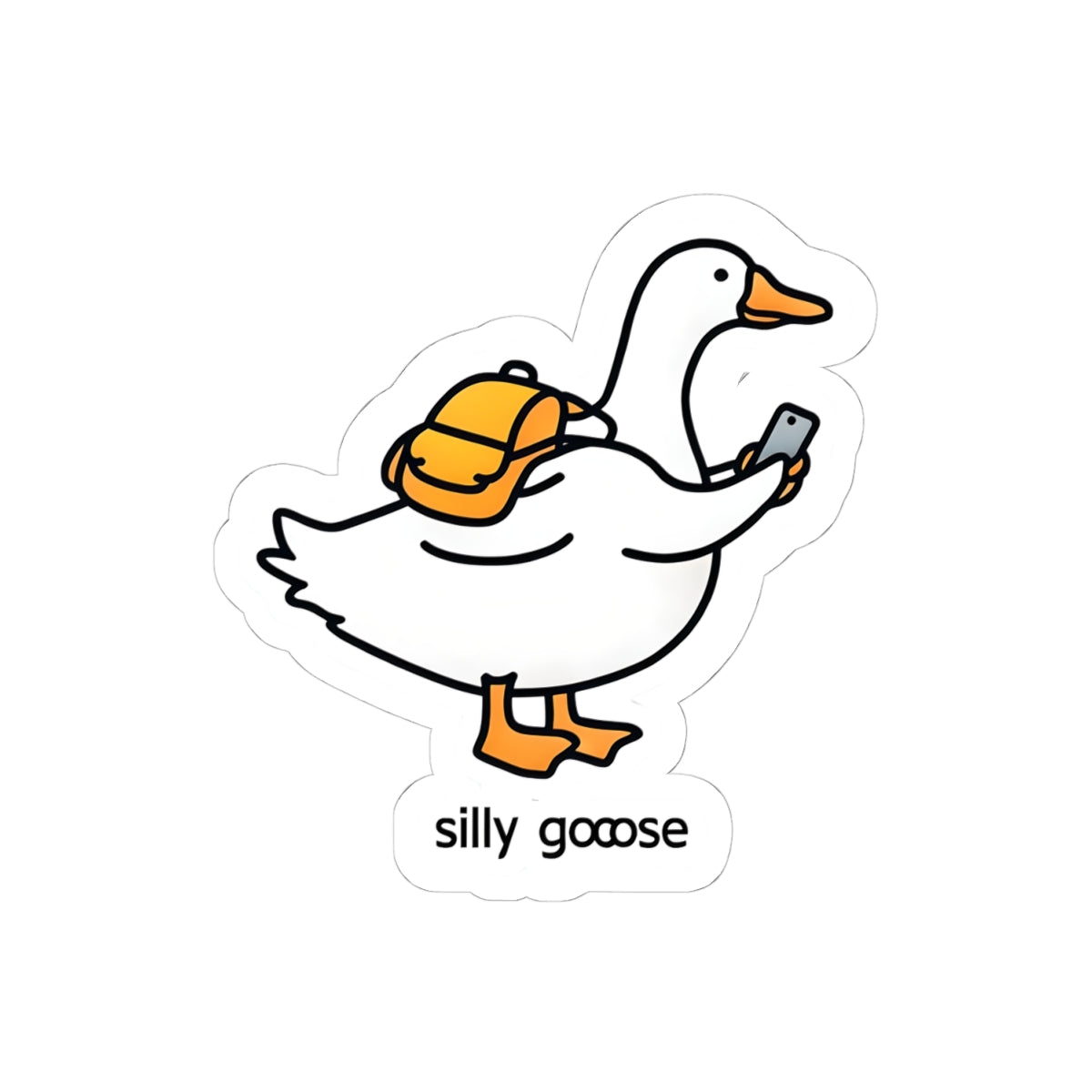 Funny Goose Kiss-Cut Stickers, Animal Lover Sticker, Silly Goose Laptop Decal, Cute Backpack Sticker, Phone Sticker