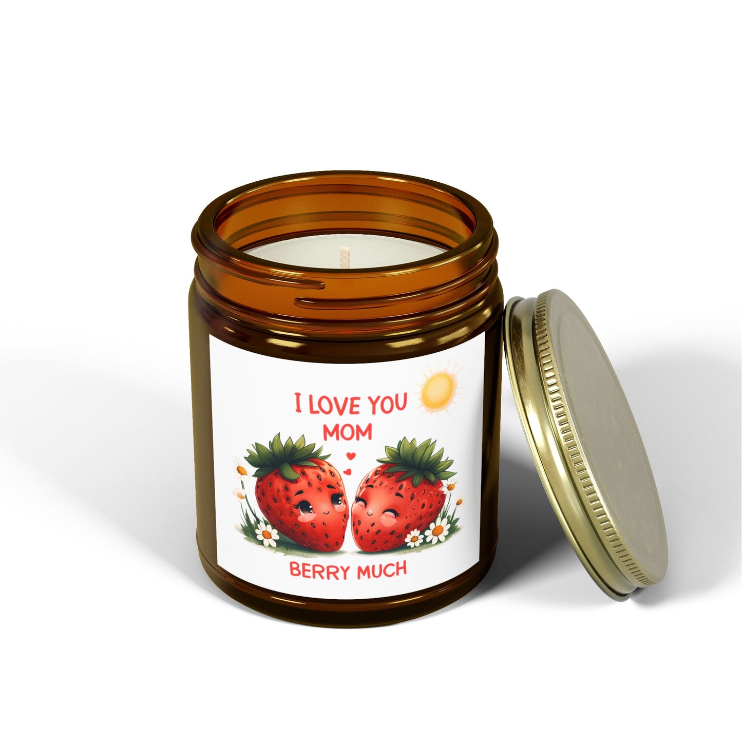 Strawberry Scented Candles, I Love You Mom, Mother's Day Gift, Relaxing Aromatherapy, Home Decor, Gift for Her