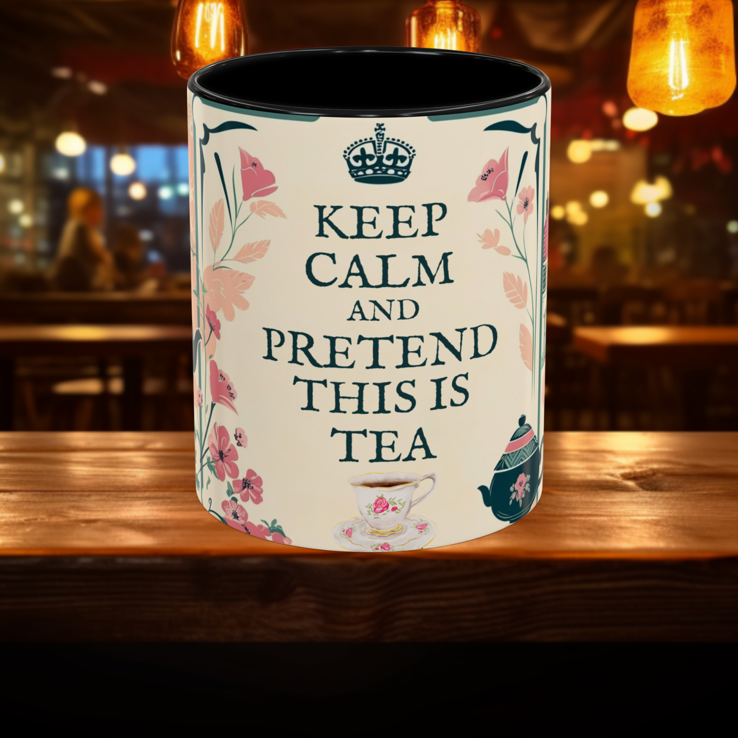 Mug, Keep Calm and Pretend This is Tea, England Theme, Gift for Tea Lovers, Funny Coffee Cup, Ceramic Mug, Tea Lover Gift, Coffee Mug,