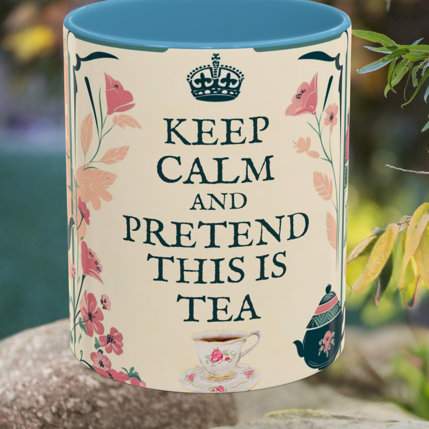 Mug, Keep Calm and Pretend This is Tea, England Theme, Gift for Tea Lovers, Funny Coffee Cup, Ceramic Mug, Tea Lover Gift, Coffee Mug,