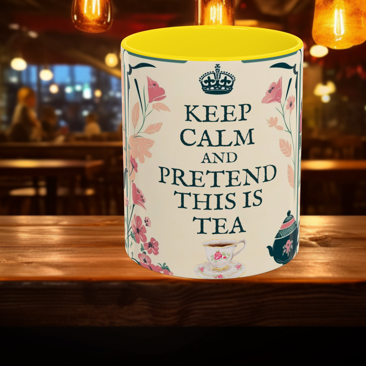 Mug, Keep Calm and Pretend This is Tea, England Theme, Gift for Tea Lovers, Funny Coffee Cup, Ceramic Mug, Tea Lover Gift, Coffee Mug,
