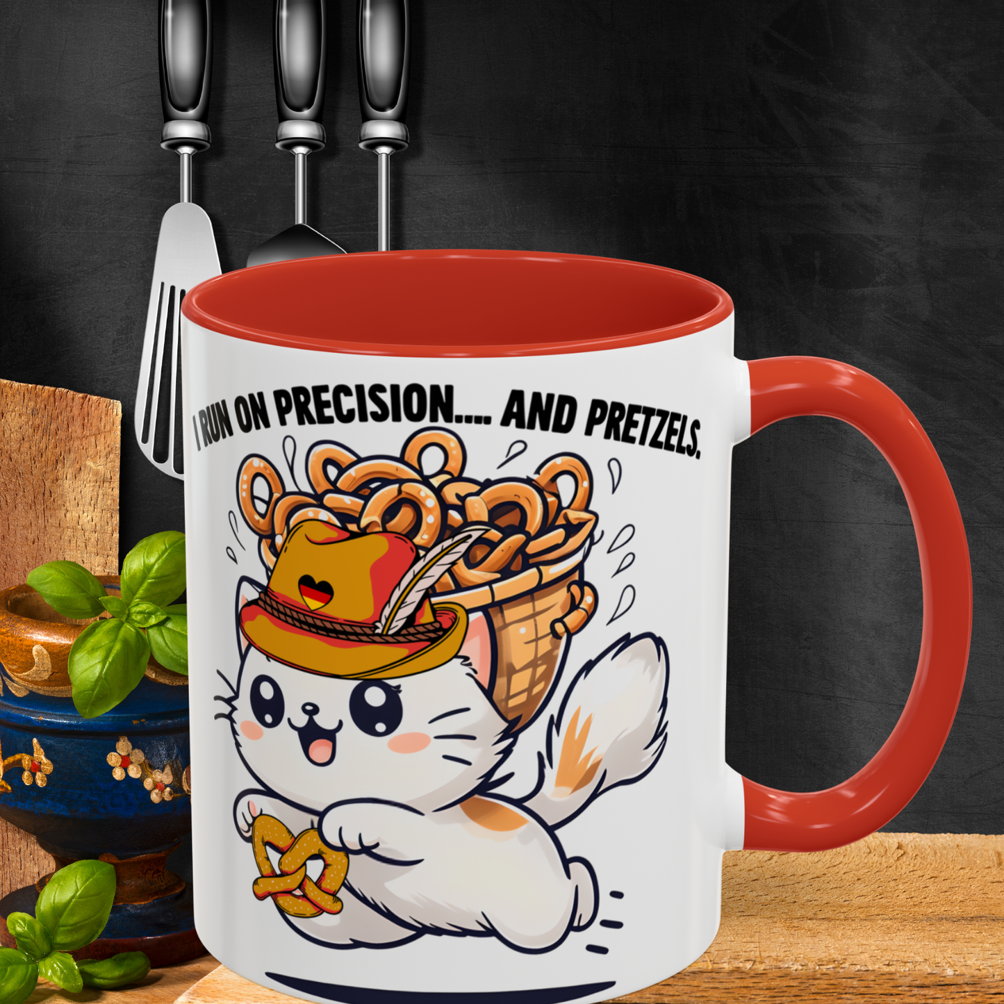 Coffee Mug, Funny Cat Quote, German Flag Heart Hat Design, Cat Lovers