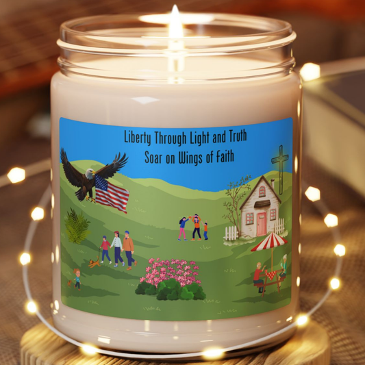 American themed Candle, Quote 'Soar on Wings of Faith Liberty Through Light and Truth', Hand Poured Candle, Home Decor, Aromatherapy