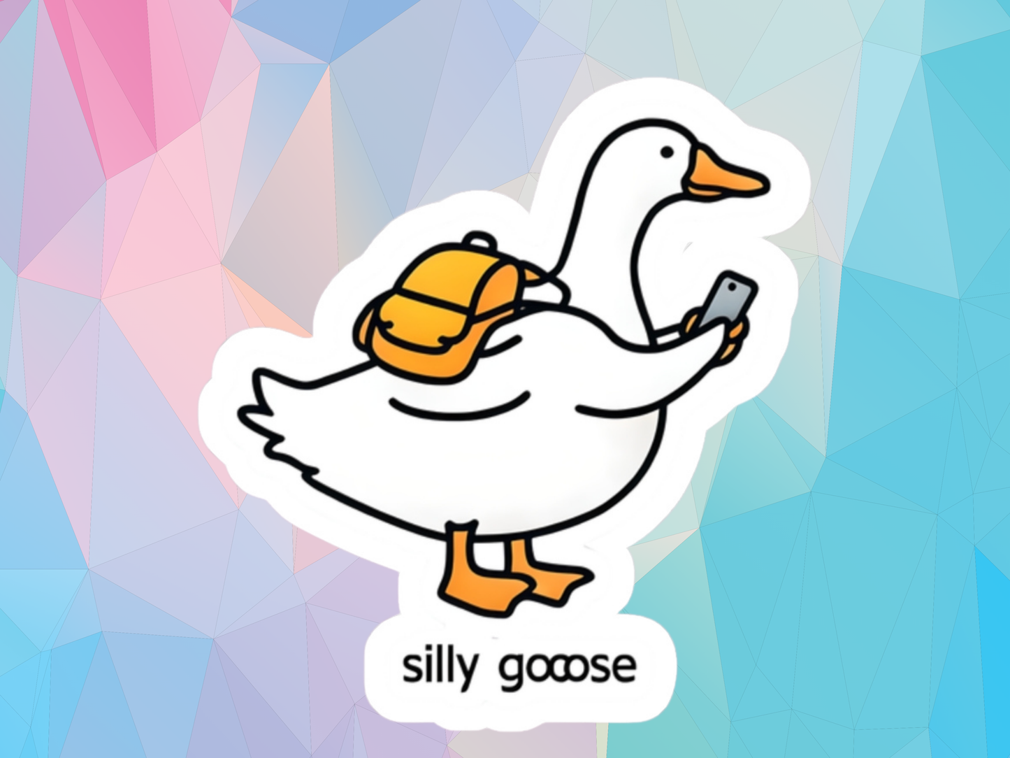 Funny Goose Kiss-Cut Stickers, Animal Lover Sticker, Silly Goose Laptop Decal, Cute Backpack Sticker, Phone Sticker