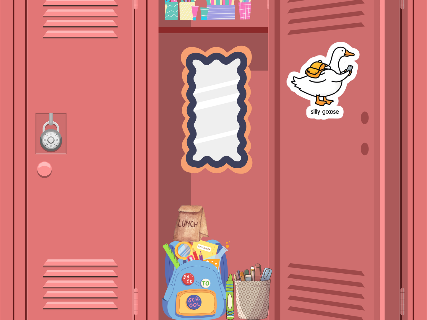 Funny Goose Kiss-Cut Stickers, Animal Lover Sticker, Silly Goose Laptop Decal, Cute Backpack Sticker, Phone Sticker