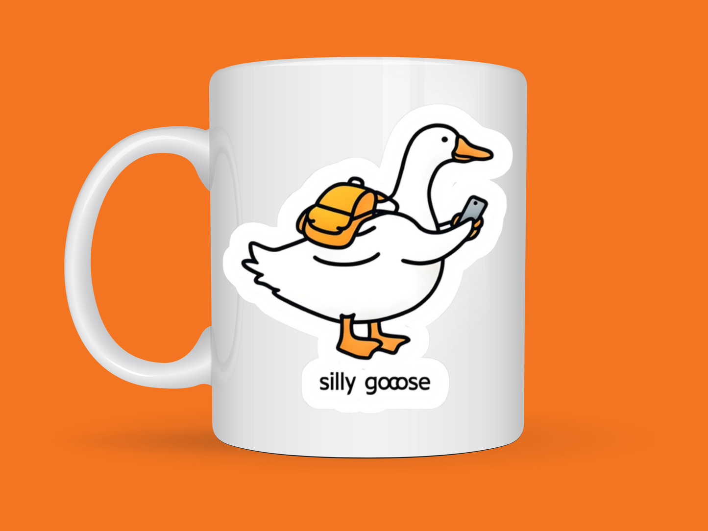 Funny Goose Kiss-Cut Stickers, Animal Lover Sticker, Silly Goose Laptop Decal, Cute Backpack Sticker, Phone Sticker