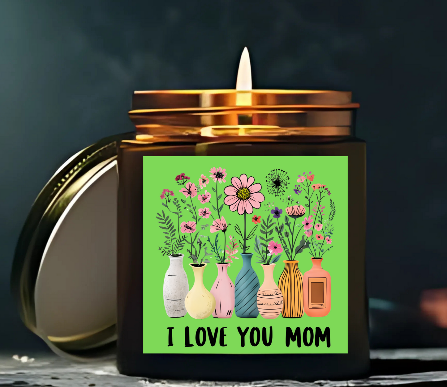 I Love You Mom Scented Candle, Gift for Mom, Aromatic Candle, Home Decor, Relaxation, Mother's Day Gift, Candle Gift Set
