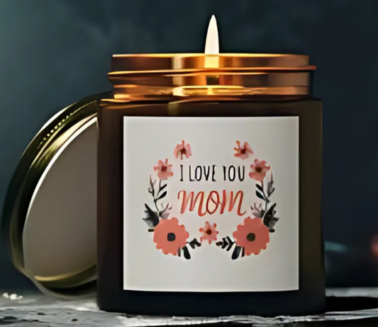 I Love You Mom Scented Candles - Perfect Gift for Mother's Day, Birthday, Relaxation, Home Decor, Floral Aroma, Personal Touch