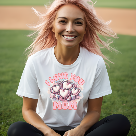 Mom Love T-Shirt, Comfortable Unisex Gift, Perfect for Mother's Day, Family Celebrations, Soft Cotton Tee
