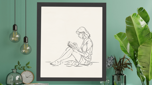 Digital Download wall art print, Reading posters, Reading woman , Wall Art, Wall decoration digital product, gift
